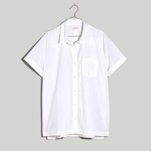 NWT Madewell XL White Short-Sleeve Button Down Collared Shirt